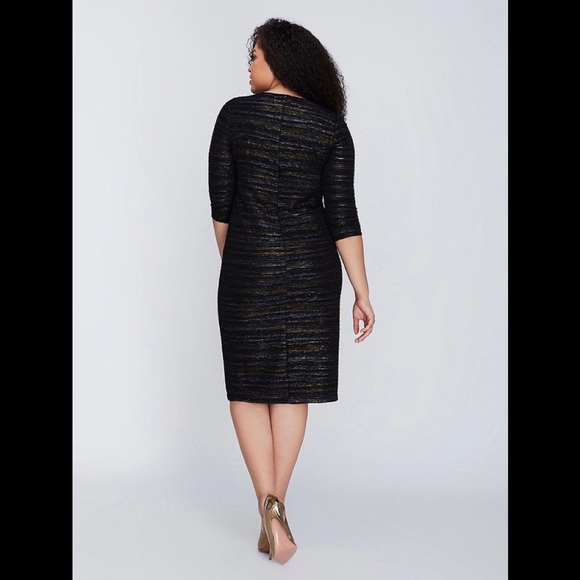 🆕NEW! Black Silver and Gold Metallic Sheath Dress - Picture 6 of 16